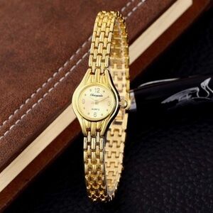 1pc Gold Women's Quartz Wrist Watch